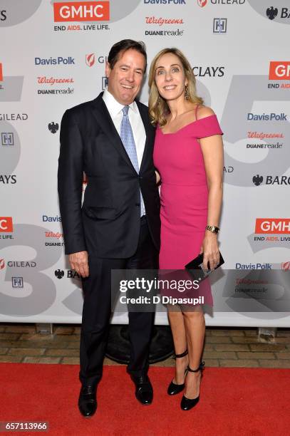 Honoree Jes Staley and wife Debbie Staley attend the GMHC 35th Anniversary Spring Gala at Highline Stages on March 23, 2017 in New York City.