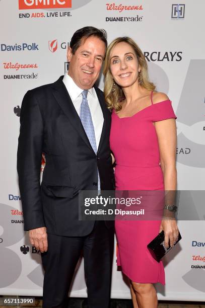 Honoree Jes Staley and wife Debbie Staley attend the GMHC 35th Anniversary Spring Gala at Highline Stages on March 23, 2017 in New York City.