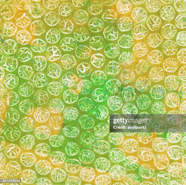 yellow and green spotted pattern texture - bubble wrap stock illustrations