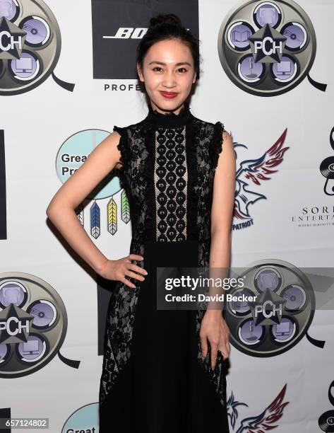 Actress Candy Wang attends the inaugural Las Vegas F.A.M.E Awards presented by the Producers Choice Honors at the Hard Rock Cafe Las Vegas Strip on...