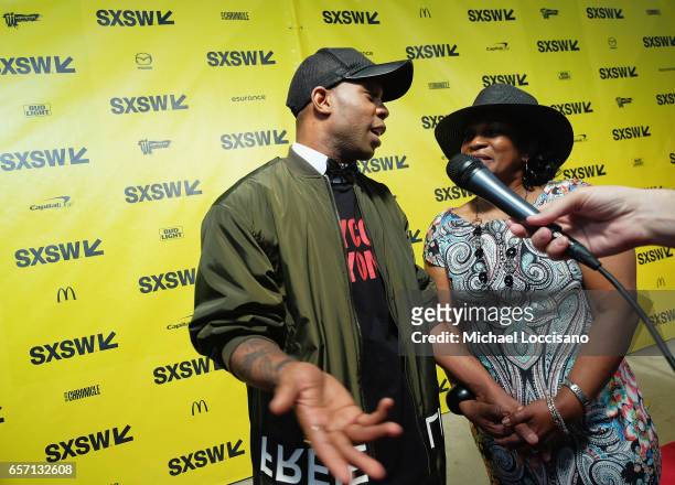Producer/film subject Todrick Hall and family member Brenda Cornish attend the "Todrick Hall: No Place Like Home" premiere during 2017 SXSW...