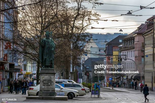 würzburg - städtische straße stockfoto's en -beelden