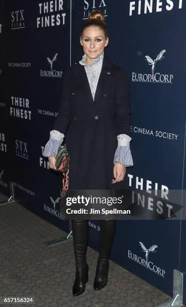 Socialite Olivia Palermo attends the premiere of "Their Finest" hosted by STXfilms and EuropaCorp with The Cinema Society at SVA Theatre 2 on March...