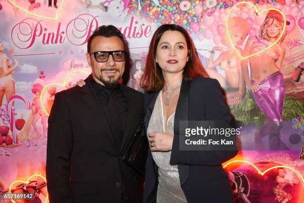 Pink Paradise director / actor Muratt Atik and actress Anne Charrier attend Pink Paradise Club 15th Anniversary on March 23, 2017 in Paris, France.
