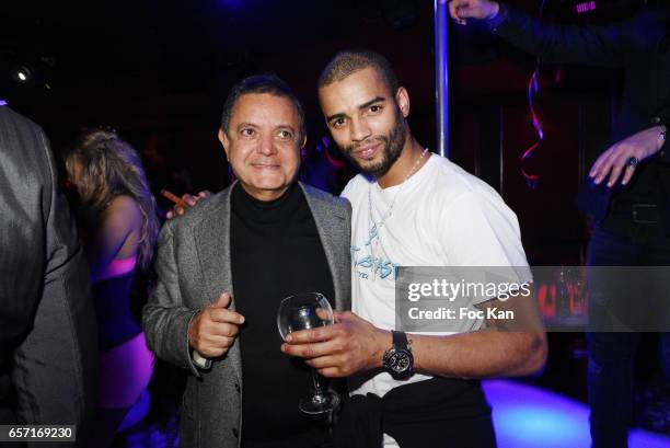 Brahim Zaibat and Edouard Nahum attend Pink Paradise Club 15th Anniversary on March 23, 2017 in Paris, France.