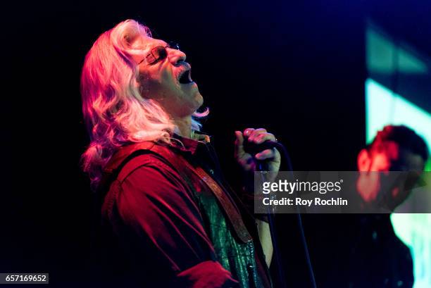 Vocalist Ray ÒRafer JohnÓ Cerbone of Apocalypse Blues Revue attend "Beat The Blues To Save Lives" Charity Concer at BB King on March 23, 2017 in New...