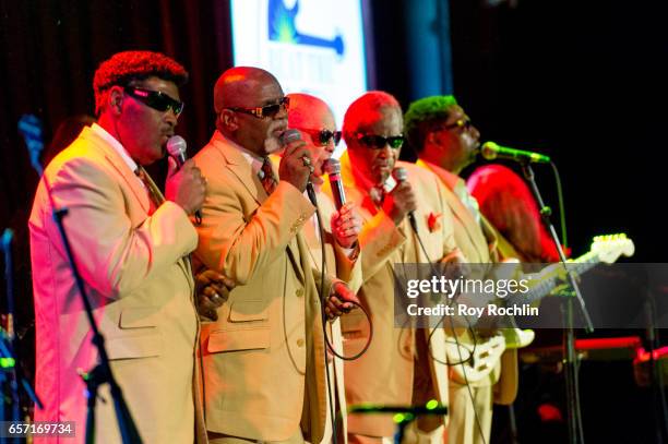 Ben Moore, Ricky McKinnie, Jimmy Carter, Ben Moore of The Blind Boys of Alabama perform during "Beat The Blues To Save Lives" Charity Concert at BB...