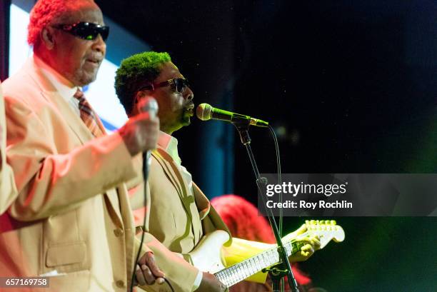 Ben Moore, Ricky McKinnie, Jimmy Carter, Ben Moore of The Blind Boys of Alabama perform during "Beat The Blues To Save Lives" Charity Concert at BB...