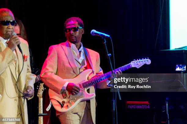 Ben Moore, Ricky McKinnie, Jimmy Carter, Ben Moore of The Blind Boys of Alabama perform during "Beat The Blues To Save Lives" Charity Concert at BB...