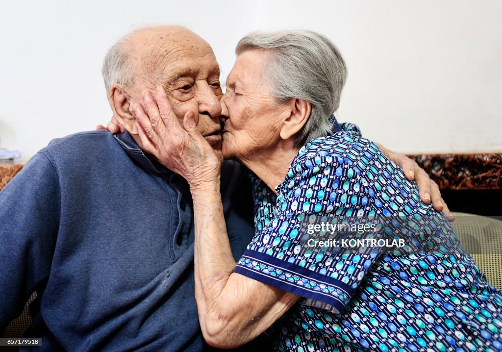 Antonio Vassallo, 100 years-old, and his wife Amina Fedollo...