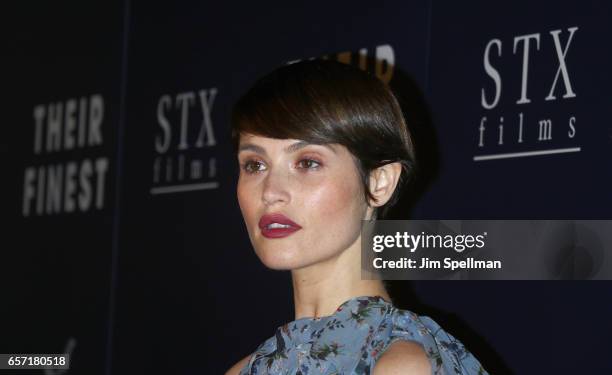 Actress Gemma Arterton attends the premiere of "Their Finest" hosted by STXfilms and EuropaCorp with The Cinema Society at SVA Theatre 2 on March 23,...