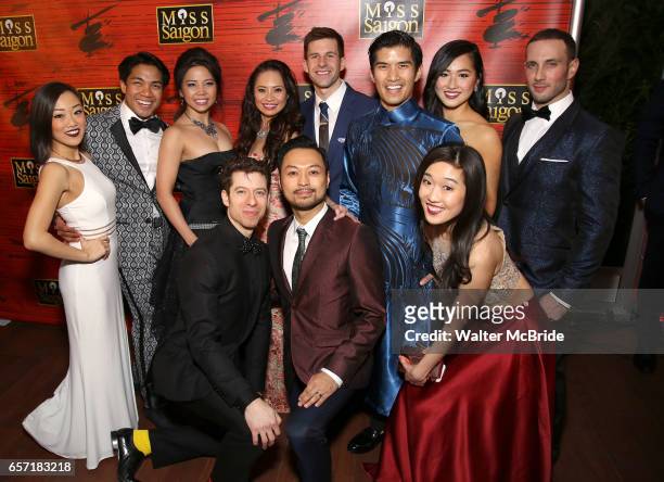 Ensemble cast members attend The Opening Night After Party for the New Broadway Production of "Miss Saigon" at Tavern on the Green on March 23, 2017...