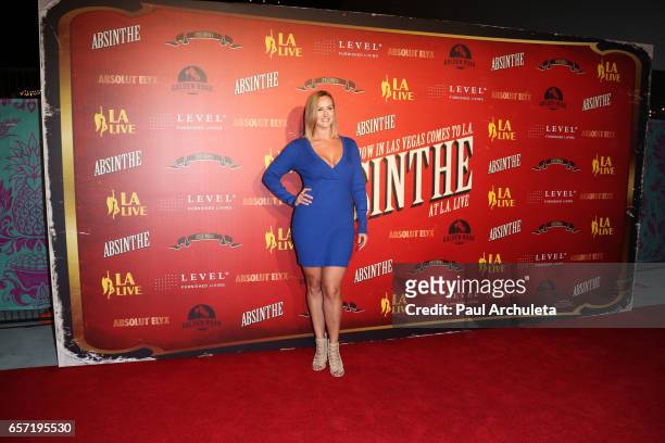 Actress Vanessa Cater attends the opening night performance of "Absinthe" at L.A. Live Event Deck on March 23, 2017 in Los Angeles, California.