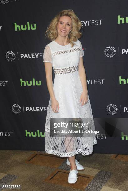 Actress Evelyne Brochu arrives for The Paley Center For Media's 34th Annual PaleyFest Los Angeles - "Orphan Black" held at Dolby Theatre on March 23,...