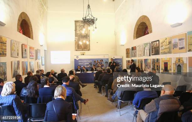 General view of room during Progetto Rete press conference on March 24, 2017 in Palermo, Italy.