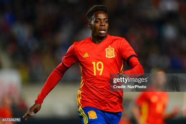 Iñaki Williams during the friendly match of national teams U21 of Spain vs. Denmark in stadium Nueva Condomina, Murcia, SPAIN. March, 23rd 2017 .