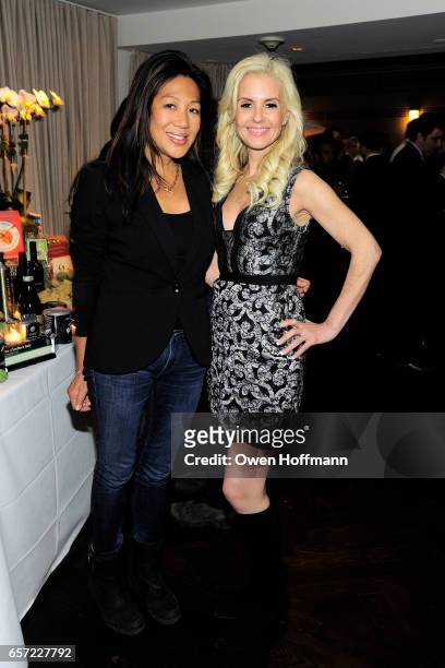 Hillary Latos and Melissa Kassis attend Gruppo Italiano Members & Press Cocktail Reception at Il Gattopardo on March 20, 2017 in New York City.