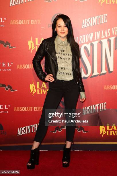 Actress Kelli Berglund attends the opening night performance of "Absinthe" at L.A. Live Event Deck on March 23, 2017 in Los Angeles, California.