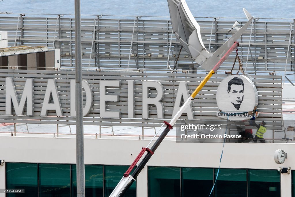 Cristiano Ronaldo signage at Madeira Airport