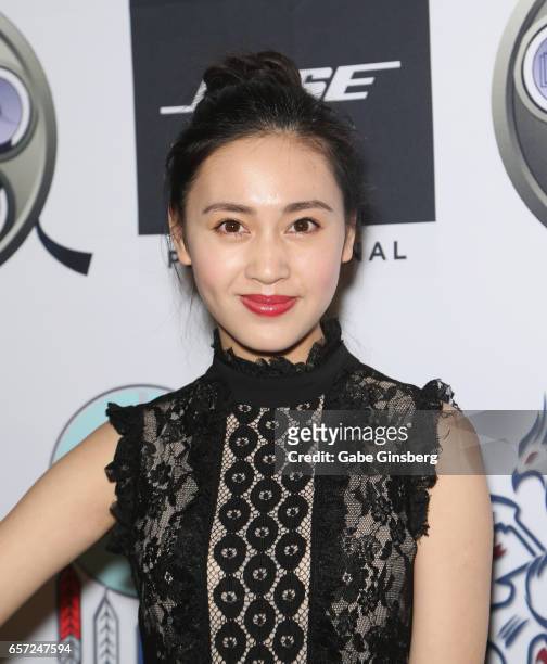 Actress Candy Wang attends the inaugural Las Vegas F.A.M.E Awards presented by the Producers Choice Honors at the Hard Rock Cafe Las Vegas Strip on...