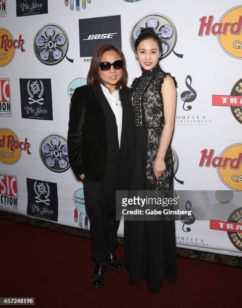 Director Alice Wang and actress Candy Wang attend the inaugural Las Vegas F.A.M.E Awards presented by the Producers Choice Honors at the Hard Rock...