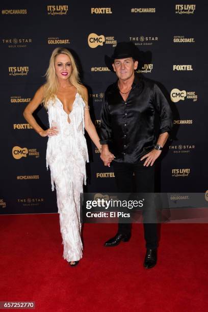 Robbie Kernaghan, Lee Kernaghan arrive ahead of the 7th Annual CMC Music Awards 2017 at The Star Gold Coast on March 23, 2017 in Gold Coast,...