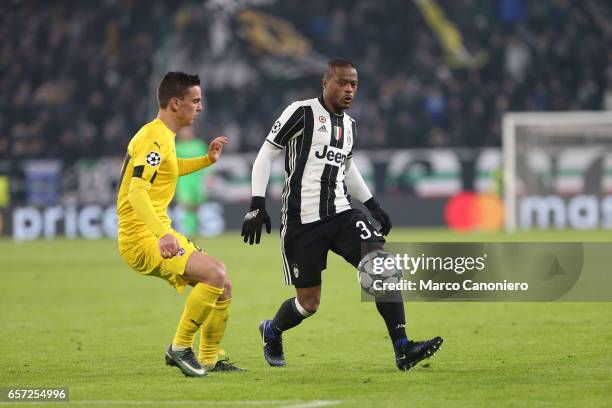 Patrice Evra of Juventus during the UEFA Champions League Group H match between Juventus and GNK Dinamo Zagreb. Juventus FC won 2-0 over GNK Dinamo...