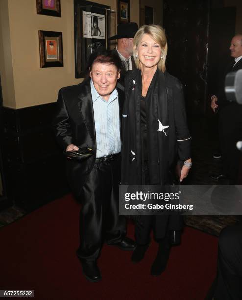 Comedian/actor Marty Allen and entertainer Olivia Newton-John attend the inaugural Las Vegas F.A.M.E Awards presented by the Producers Choice Honors...