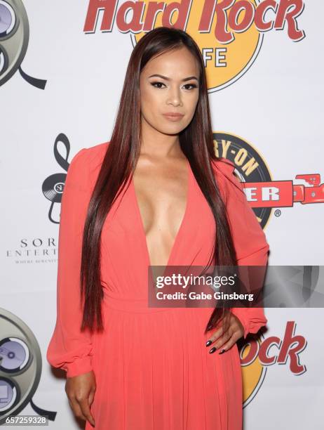 Model Dixie Miranda attends the inaugural Las Vegas F.A.M.E Awards presented by the Producers Choice Honors at the Hard Rock Cafe Las Vegas Strip on...