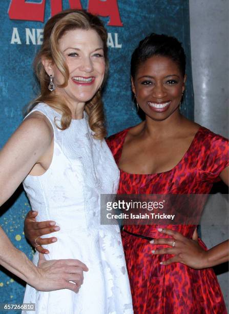 Actresses Victoria Clark and Montego Glover attend the World Premiere Opening Night For Sousatzka at Elgin and Winter Garden Theatre Centre on March...