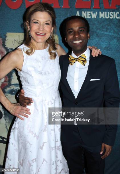 Actress Victoria Clark and actor Jordan Borraw attend the World Premiere Opening Night For Sousatzka at Elgin and Winter Garden Theatre Centre on...
