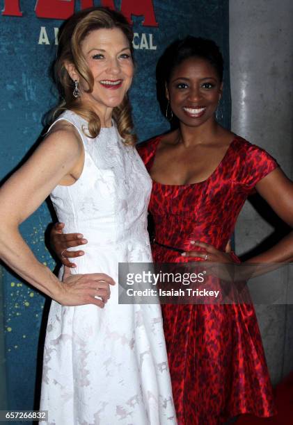 Actresses Victoria Clark and Montego Glover attend the World Premiere Opening Night For Sousatzka at Elgin and Winter Garden Theatre Centre on March...