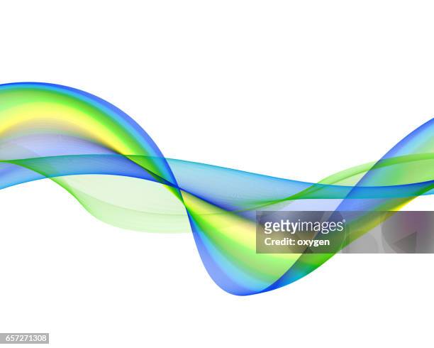 abstract green blue line, wave isolated on white - green wave pattern stock illustrations