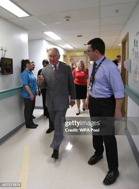 Prince Charles, Prince of Wales meets paramedics and support staff who assisted those injured in the terrorist incident in Westminster at King's...