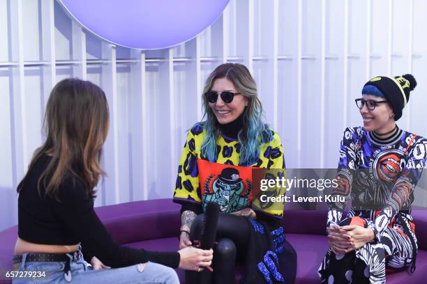 Designers Deniz and Begum Berdan during Mercedes-Benz Istanbul Fashion Week March 2017 at Grand Pera on March 24, 2017 in Istanbul, Turkey.