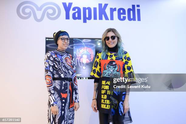 Designers Deniz Berdan and Begum Berdan during Mercedes-Benz Istanbul Fashion Week March 2017 at Grand Pera on March 24, 2017 in Istanbul, Turkey.