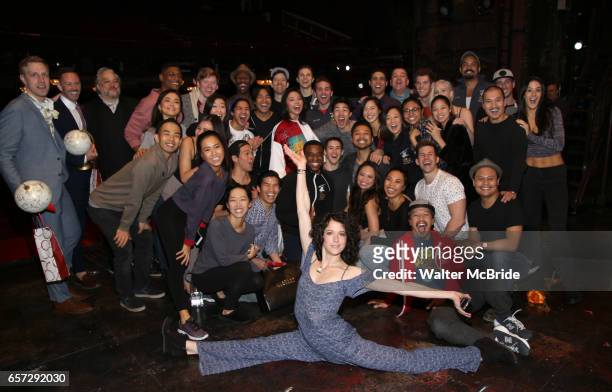 The cast during The Opening Night Actors' Equity Gypsy Robe Ceremony honoring Catherine Ricafort for the New Broadway Production of "Miss Saigon" at...