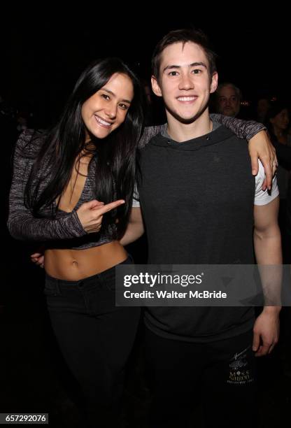 Ericka Hunter and Warren Yang during The Opening Night Actors' Equity Gypsy Robe Ceremony honoring Catherine Ricafort for the New Broadway Production...