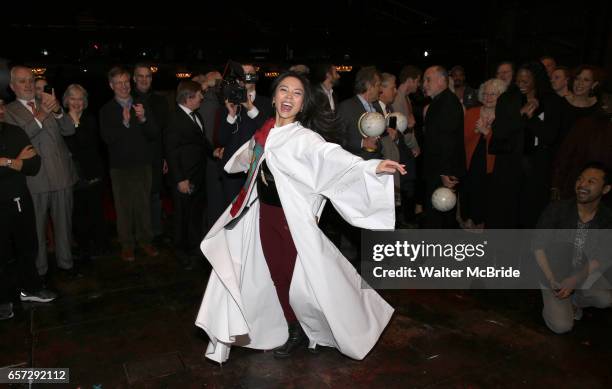 Catherine Ricafort with cast during The Opening Night Actors' Equity Gypsy Robe Ceremony honoring Catherine Ricafort for the New Broadway Production...