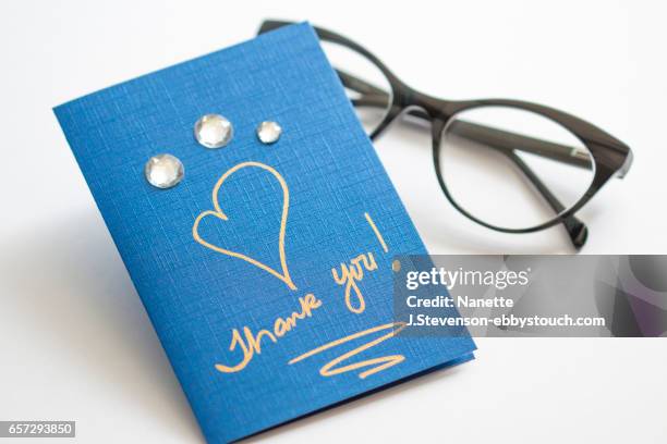 handwritten thank you card - nanette j stevenson stock pictures, royalty-free photos & images