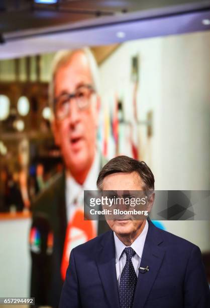 Richard Clarida, managing director of Pacific Investment Management Co. , listens during a Bloomberg Television interview in New York, U.S., on...