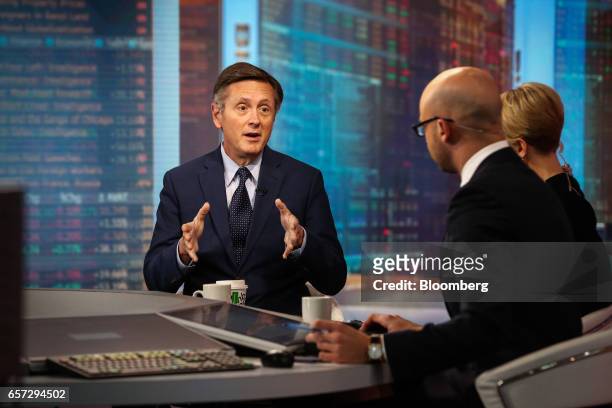 Richard Clarida, managing director of Pacific Investment Management Co. , speaks during a Bloomberg Television interview in New York, U.S., on...