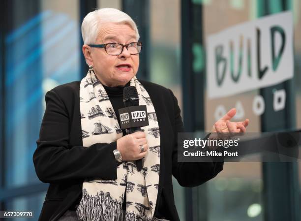 Playwright Paula Vogel attends Build Series to discuss "Indecent" at Build Studio on March 24, 2017 in New York City.