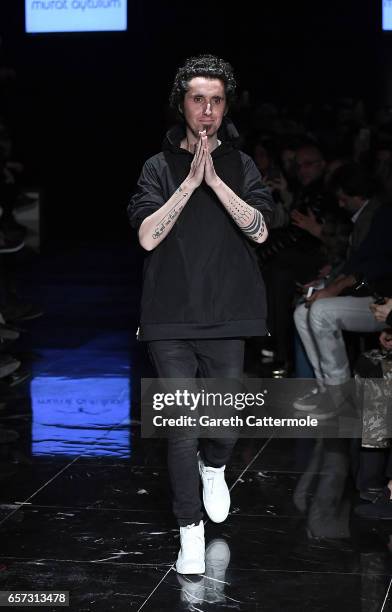 Designer Murat Aytulum on the runway at the Murat Aytulum show during Mercedes-Benz Istanbul Fashion Week March 2017 at Grand Pera on March 24, 2017...