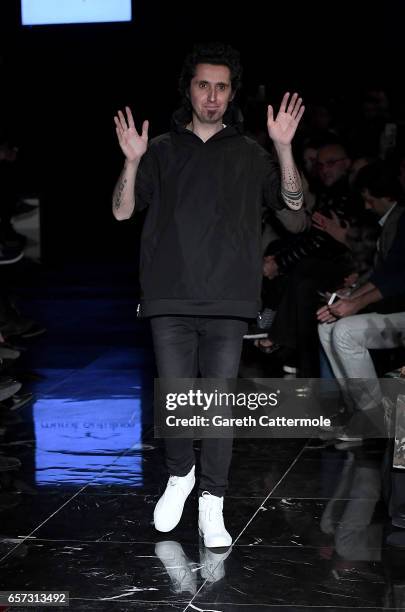 Designer Murat Aytulum on the runway at the Murat Aytulum show during Mercedes-Benz Istanbul Fashion Week March 2017 at Grand Pera on March 24, 2017...