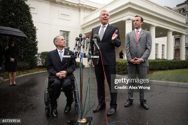 Charter Communications CEO Thomas Rutledge , Texas Governor Greg Abbott and Assistant to the President for Intragovernmental and Technology...