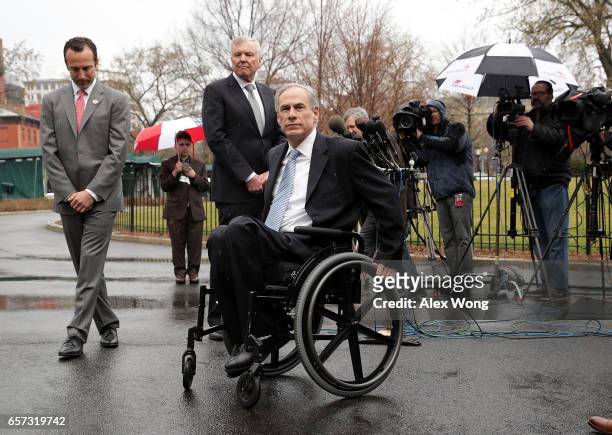 Charter Communications CEO Thomas Rutledge , Texas Governor Greg Abbott and Assistant to the President for Intragovernmental and Technology...