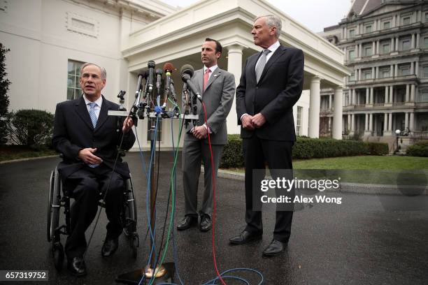 Charter Communications CEO Thomas Rutledge , Texas Governor Greg Abbott and Assistant to the President for Intragovernmental and Technology...