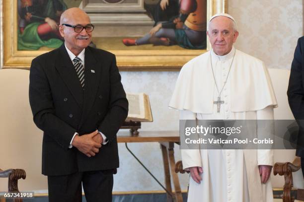 Pope Francis Meets President of Cameroon Paul Biya on March 23, 2017 in Vatican City, Vatican.