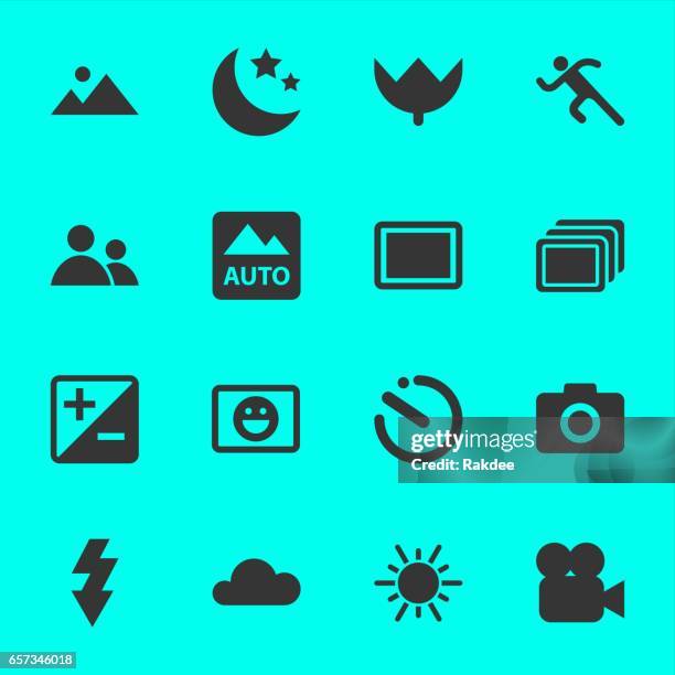 camera menu icons - macro landscape stock illustrations
